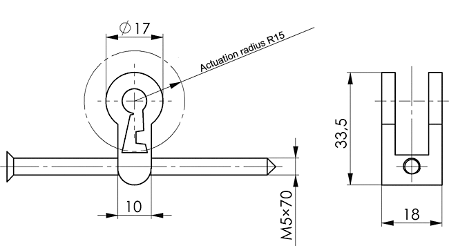 cylinder lock, door handle, keyhole, rotary knob, spindle