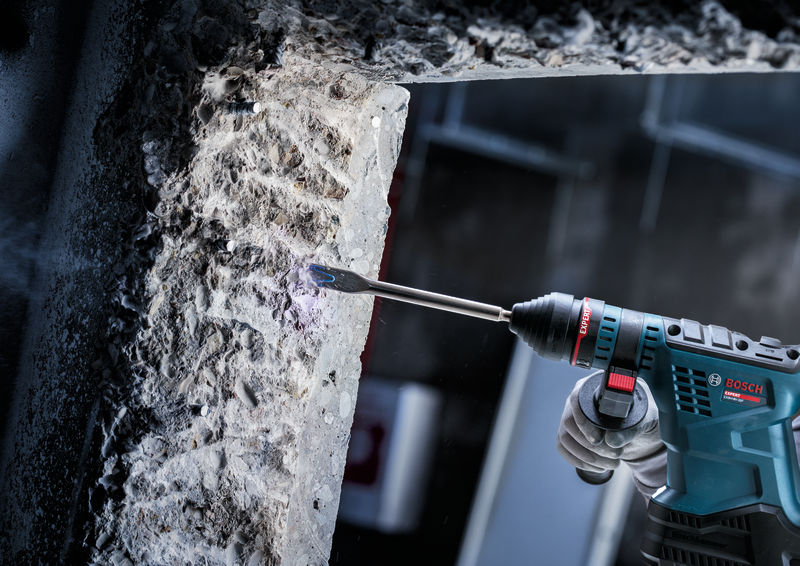 Detailbild, Bohrmaschine, Akkuschrauber, Kraftwerkzeug, Betonschraubenbohrer, Bau