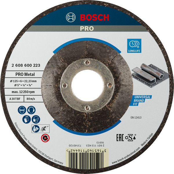 Bosch PRO Metal Schleifscheibe, 125 x 6 x 22.23 mm