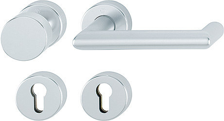 HOPPE FH Wechselgarnitur Rotterdam mit Rosetten FS-58/42H/42HS/1401, Aluminium