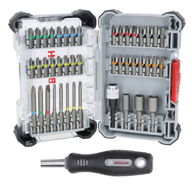 Bosch Extra Hard Set, 44+1‑tlg. im Pick and Click-Koffer