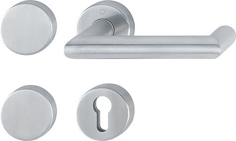 HOPPE FH Standflügelgarnitur Rotterdam mit Rosetten FS-E1401/42H/42HS, Edelstahl