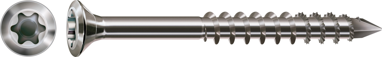 Artikelhauptbild SPAX Fassadenschraube, Teilgewinde, Linsensenkkopf extra klein, T-STAR plus T15, CUT-Spitze, Edelstahl rostfrei A2