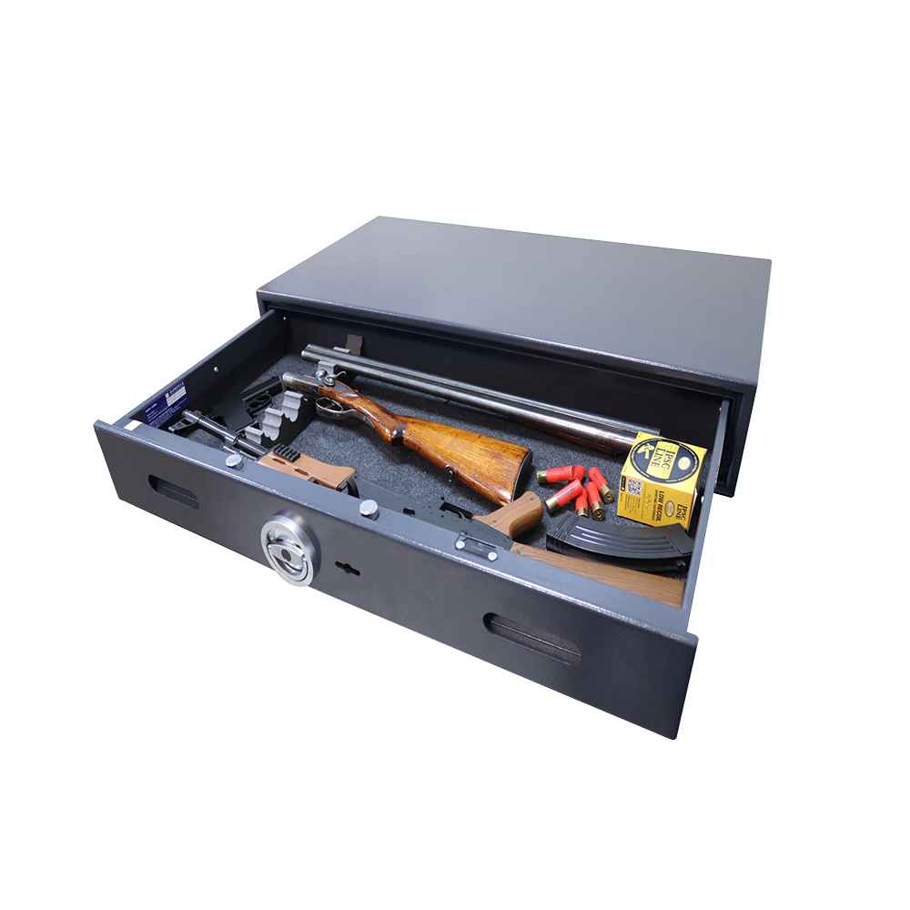 Safe Drawer, Schusswaffe, Holzschaft, Munition, Sicherungskasten