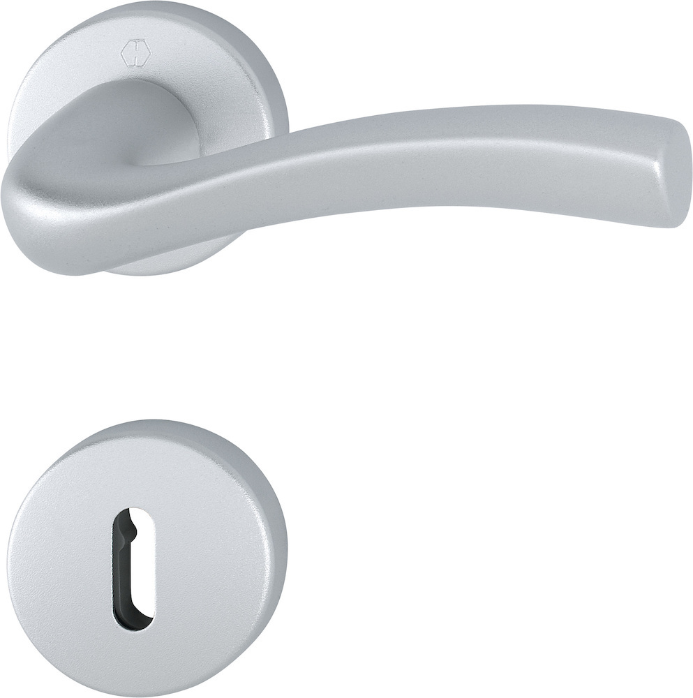 HOPPE Drückergarnitur mit Rosetten Melbourne 1672/19KV/19KVS, Aluminium