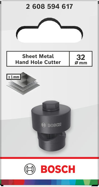 Produktbild Verpackung, blechmetall, Lochscheibe Handbohrung, 32 mm, Werkzeugzubehör, BOSCH