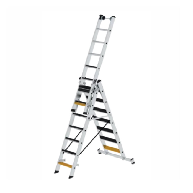 Stufen-Mehrzweckleiter 3-tlg mit nivello-Traverse und clip-step R13 Stufen-Mehrzweckleiter 3-tlg mit nivello-Traverse und clip-step R13