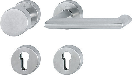 HOPPE FH Wechselgarnitur Karlstad mit Rosetten FS-E58/42H/42HS/1141, Edelstahl