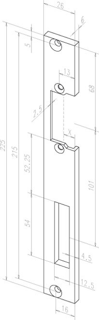 Flachschließblech effeff für Türöffner 354, Stahl