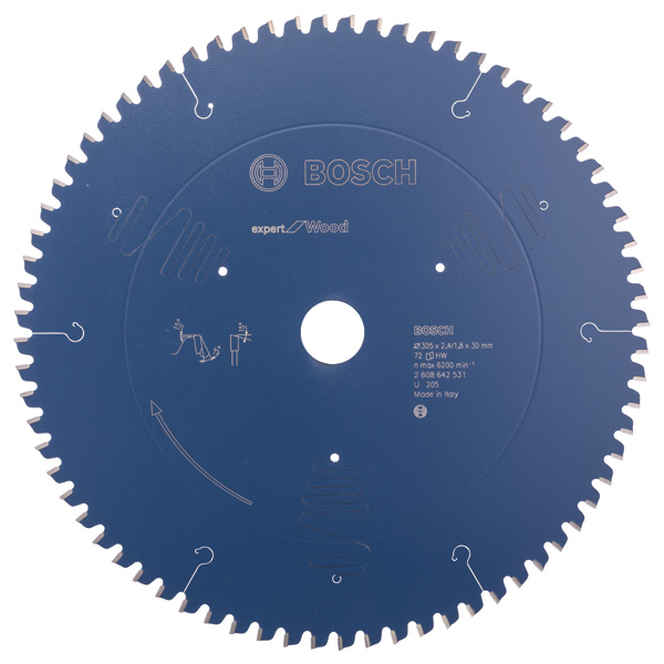 Bosch Kreissägeblatt Expert for Wood, 305 x 30 x 2,4 mm, 72