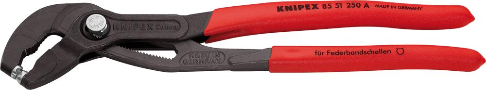 KNIPEX Schlauchklemmenzange  für Federbandschellen Griffe kunststoffüberzogen 250mm