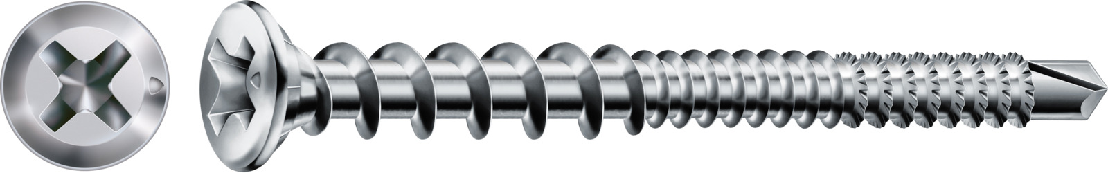 SPAX Fensterbauschraube FEX Kombischraube WIROX - Kombigewinde, Senkkopf, Kreuzschlitz, Bohrspitze