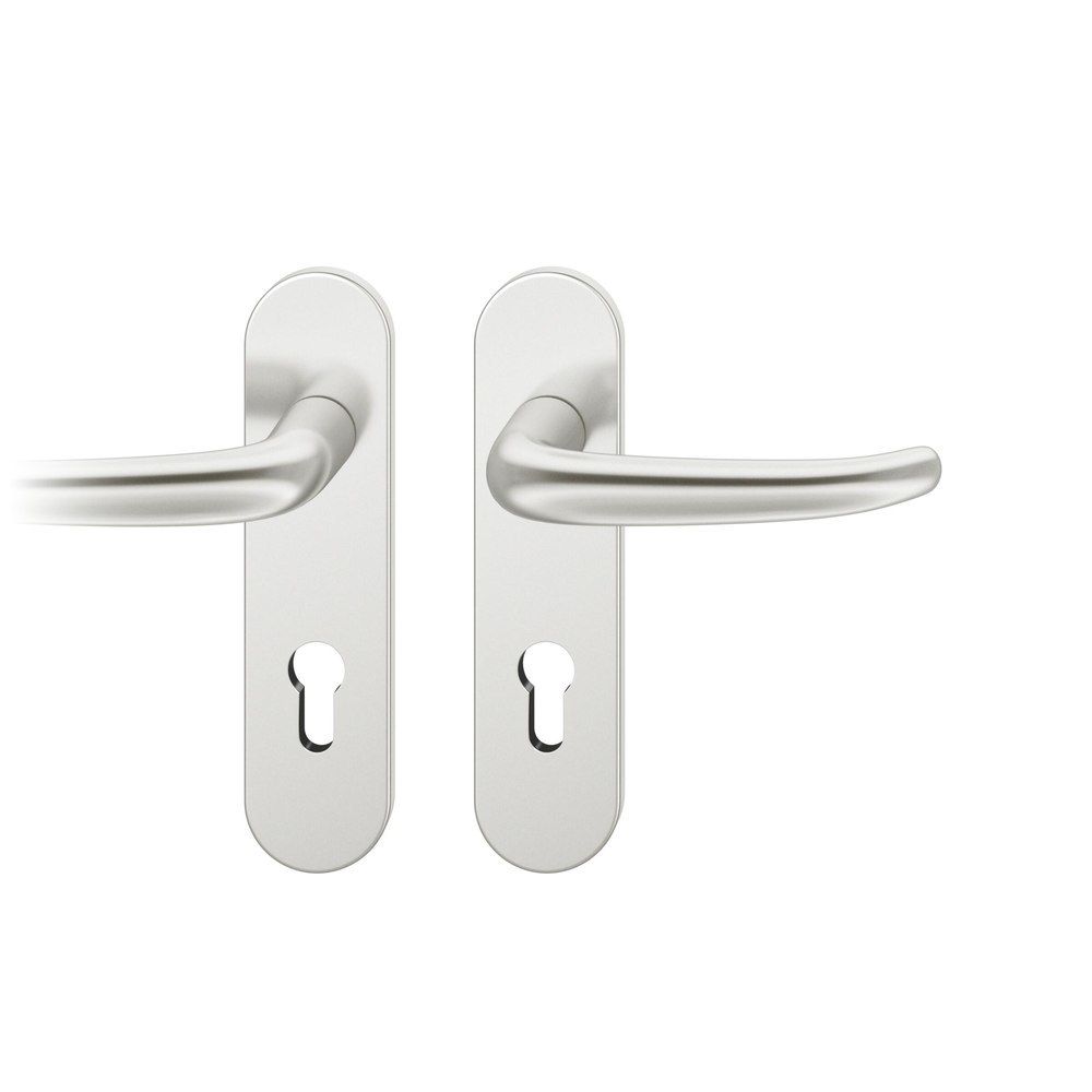 FSB Drückergarnitur mit Kurzschild 72 1023, AGL 3, Aluminium