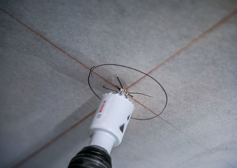 Detailbild, tape measure, caulking gun, caulk tube, tile grout, tool setup