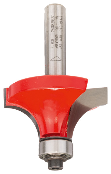 Bosch Abrundfräser Expert for Wood, 8 mm, D 38,1 mm, R1 12,7 mm, L 19 mm, G 61 mm