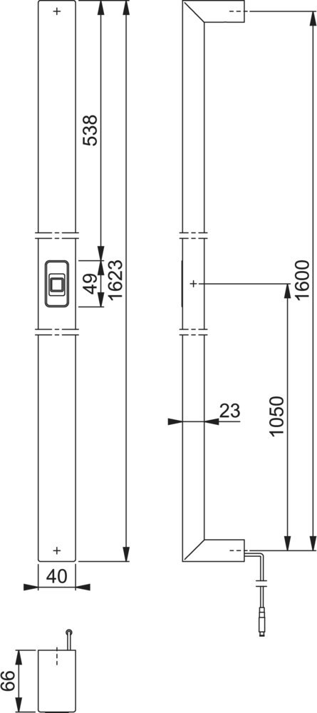LED, lineares Licht, Paneel, Abmessungsdiagramm, Installationskabel