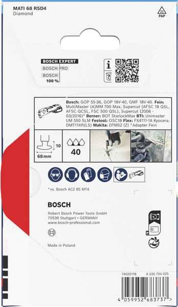 Produktbild Verpackung, Diamant, Schleifpapier, Werkzeugzubehör, Bosch, Diamantscheibe