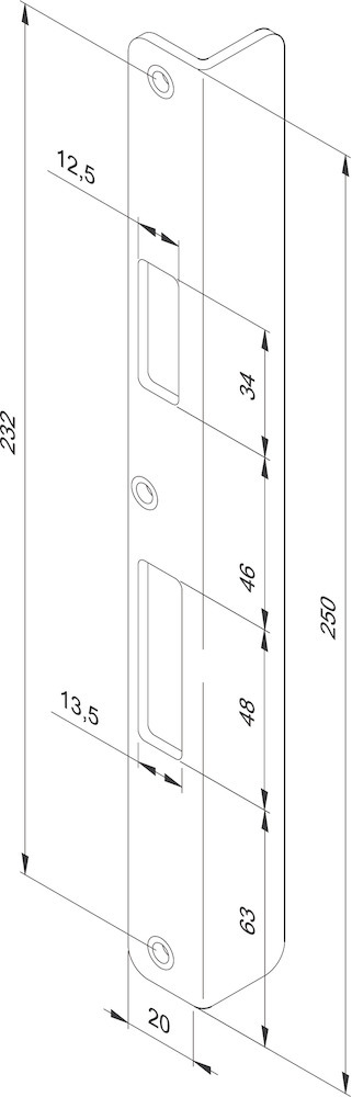 Winkelschließblech effeff Z09XSBL, Stahl