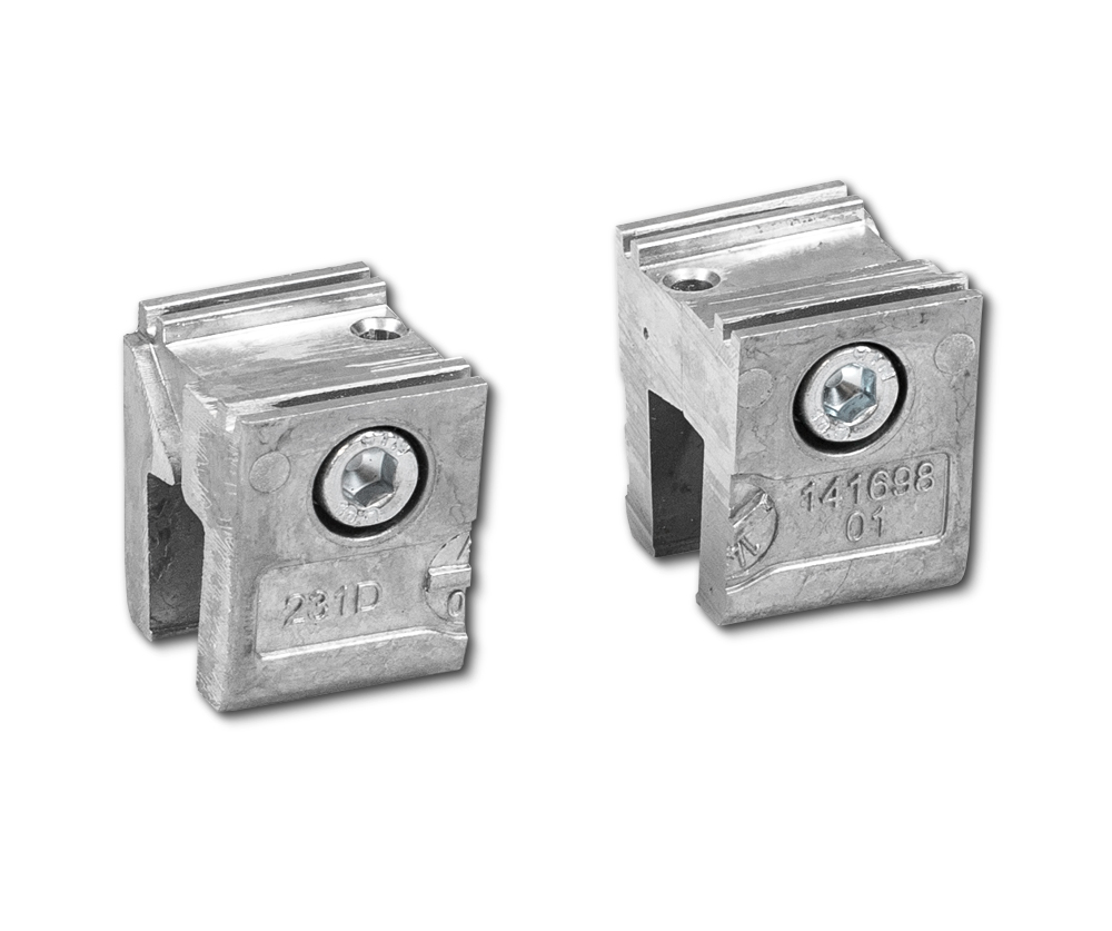 Set Endstück Glasklemmplatte GEZE , Kunststoff