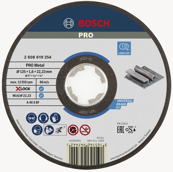 Bosch PRO Metal X-Lock Trennscheibe, 125 x 1,6 x 22,23 mm