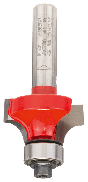 Bosch Abrundfräser Expert for Wood, 8 mm, D 25,4 mm, R1 6,35 mm, L 12,7 mm, G 55 mm