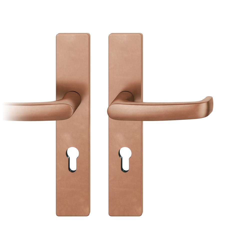 FSB Drückergarnitur mit Langschild 72 1045, eckig, AGL3, Bronze