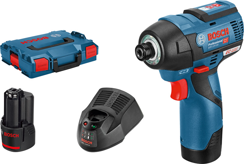 Bosch Akku-Drehschlagschrauber GDR 12V-110, mit 2 x 3.0 Ah Li-Ion Akku, L-BOXX