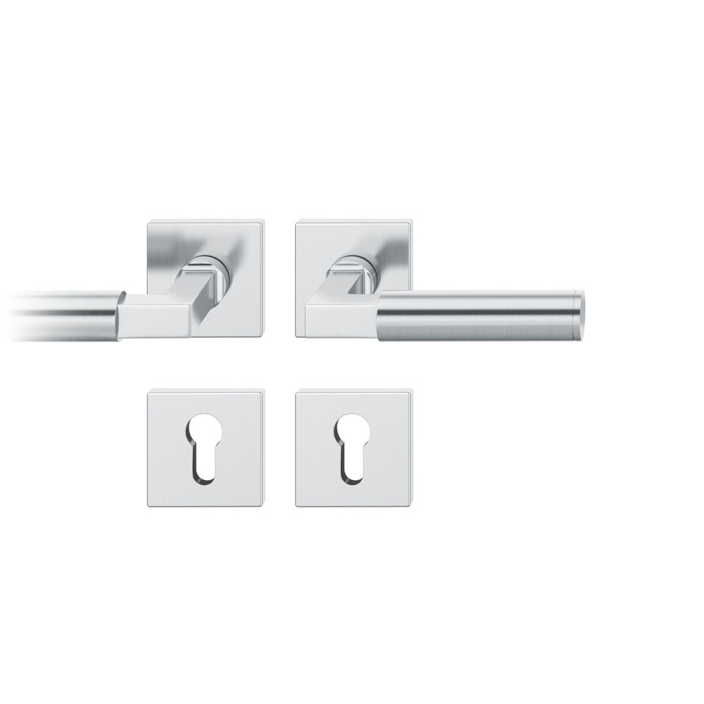 FSB Drückergarnitur mit Rosetten 72 1102, eckig, mit Nocken, VK 8, AGL3, Edelstahl