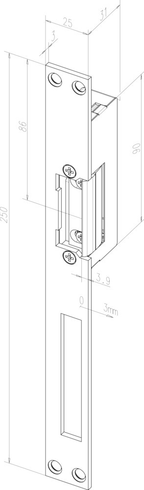 Elektro-Türöffner effeff mit Flachschließblech 14EFF