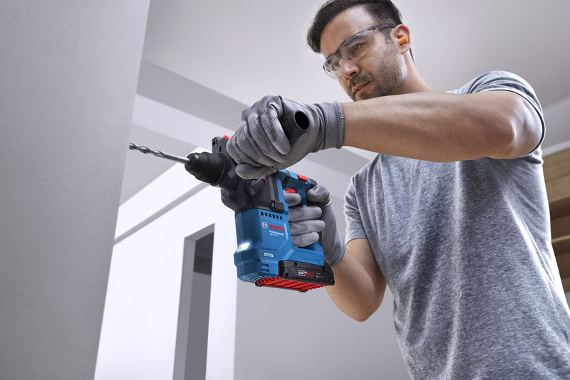 Elektrische Bohrmaschine, Werkzeug, Person, Arbeiter, Handschuh