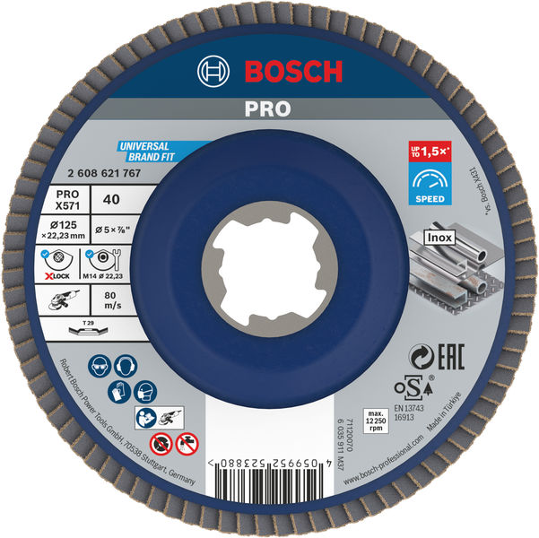Bosch PRO X571 X-Lock Fächerschleifscheibe, 125 mm