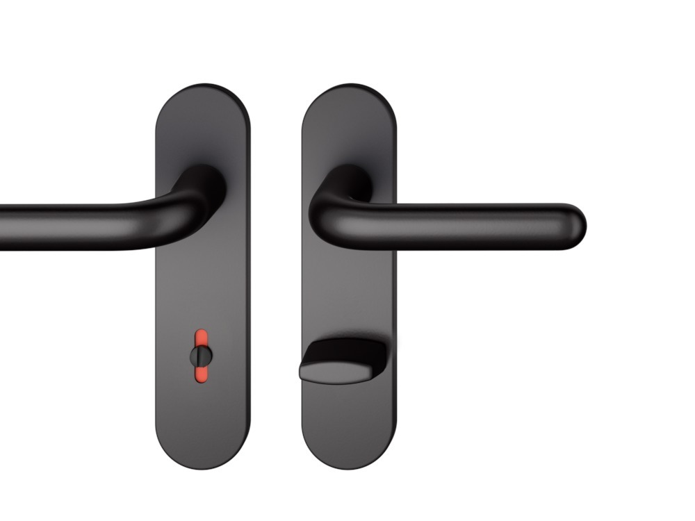 FSB Drückergarnitur mit Kurzschild 12 1147, VK 8, oval, mit Nocken, Aluminium