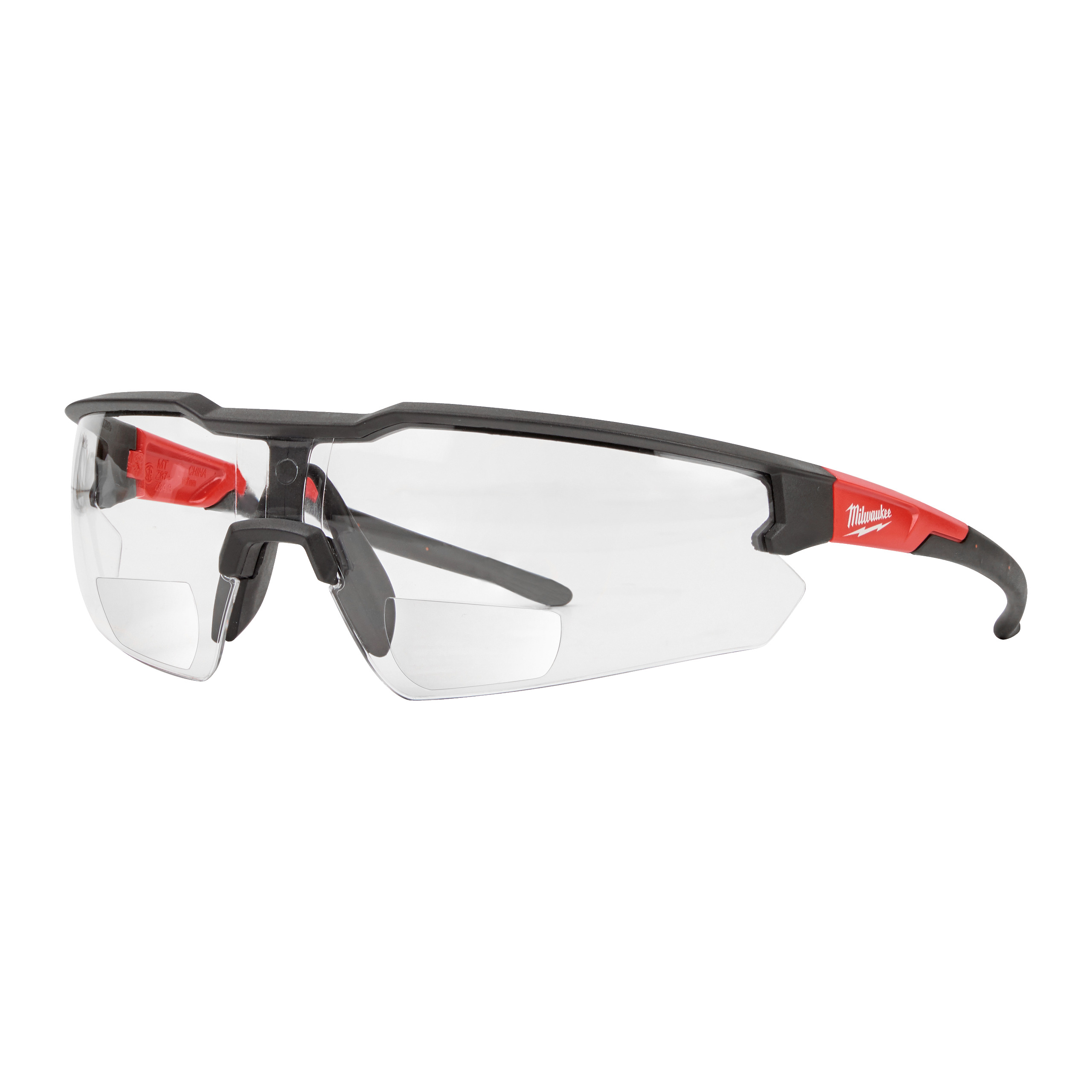 Brille, Sportbrille, Rahmen Schwarz, Brillengläser, Red Akzent
