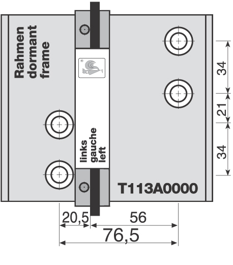Dr. Hahn Bohrlehre T113A0000 für Türband 4