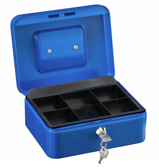 Honigbox, Geldkassette, Schließfach, Metallbox, geteilter Innenraum