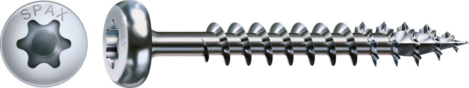 SPAX Universalschraube WIROX - Teilgewinde, Halbrundkopf, T-STAR plus, 4CUT