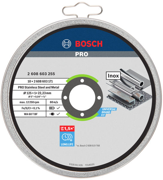 Bosch PRO Stainless Steel and Metal Trennscheibe, 125 x 1 x 22,23 mm