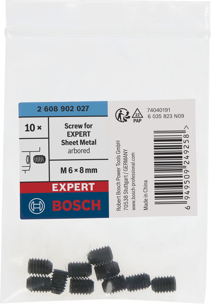 Produktbild Verpackung, Schraube, Metall, Gewinde, M6×8mm, Set mit 10