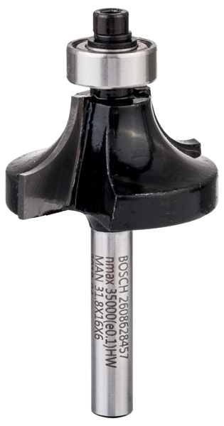 Bosch Abrundfräser, 6 mm, R1 9,5 mm, D 31,8 mm, L 16,2 mm, G 57 mm