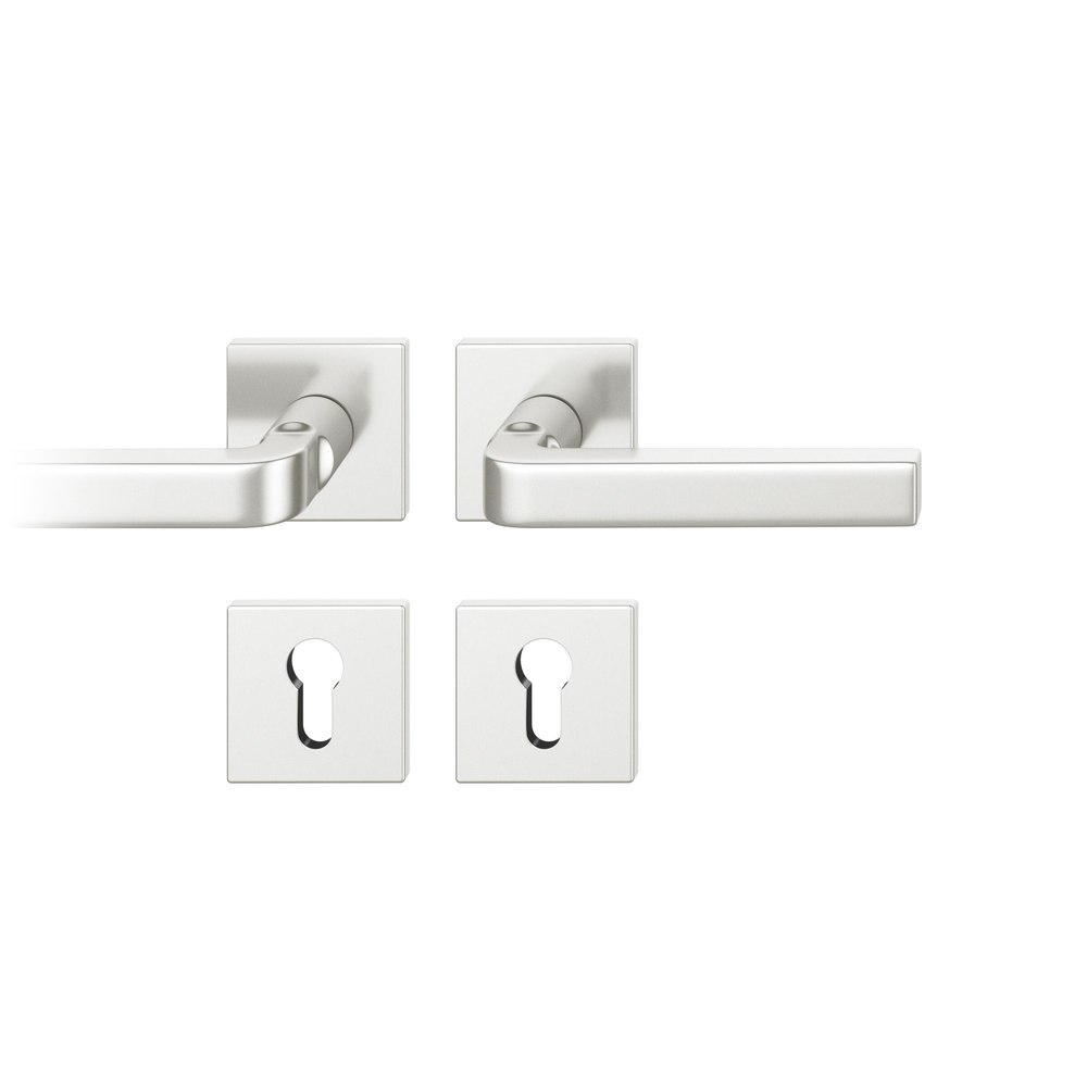 FSB Drückergarnitur mit Rosetten 12 1004, ASL, eckig, VK 8 mm, mit Nocken, Aluminium