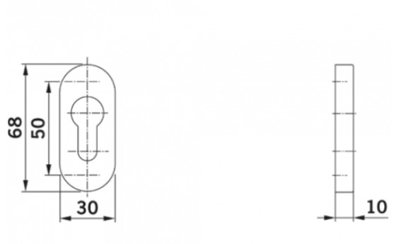 OGRO Drückergarnitur mit ovalen Rosetten CORE 6679, Edelstahl