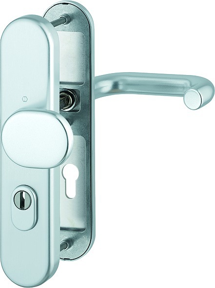 HOPPE FH-Schutz-Wechselgarnitur mit Langschild Paris FS-86G/3332ZA/3310/138F, Aluminium