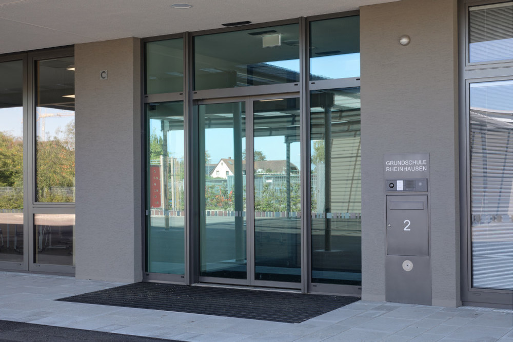 glasfront, haustür, eingang, gebäude, nummer2