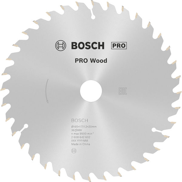 Bosch PRO&nbsp;Wood Kreissägeblatt, 165 x 1.7 x 20&nbsp;mm