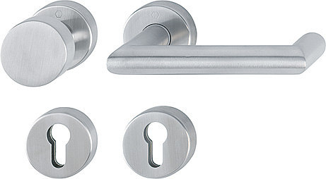 HOPPE FH Wechselgarnitur Rotterdam mit Rosetten FS-E58/42H/42HS/1401, Edelstahl