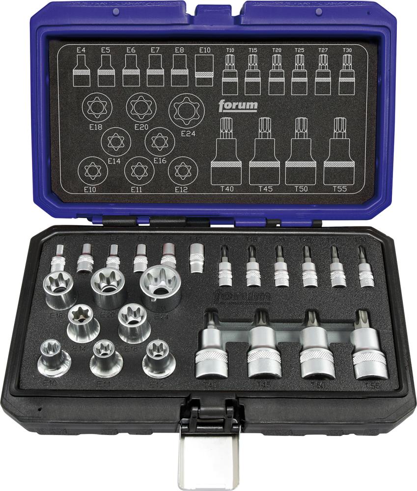FORUM Einsatz-Garnitur  1/4+1/2" 24tlg. T