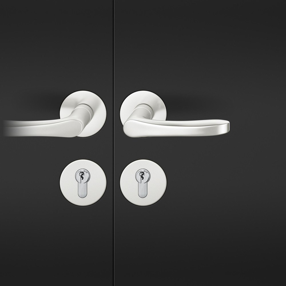 FSB FH Drückergarnitur mit Rosetten 76 1106, rund, flächenb., VK 9, AGL3, Aluminium