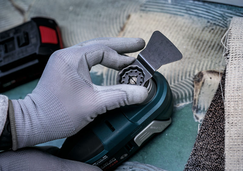 Detailbild, Schleifschuh, Spachtel, Schleifer, Werkzeug, Handschutz