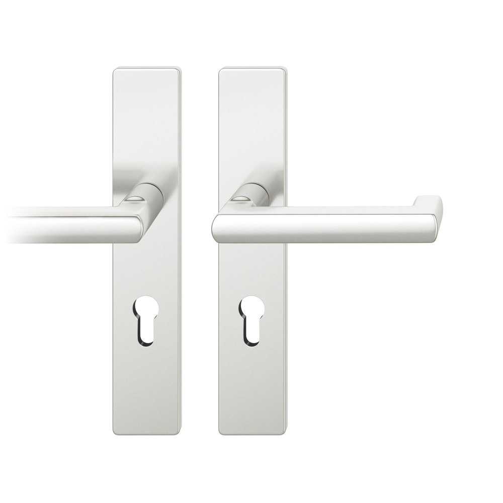 FSB FH Drückergarnitur mit Langschild 79 1031, eckig, Aluminium