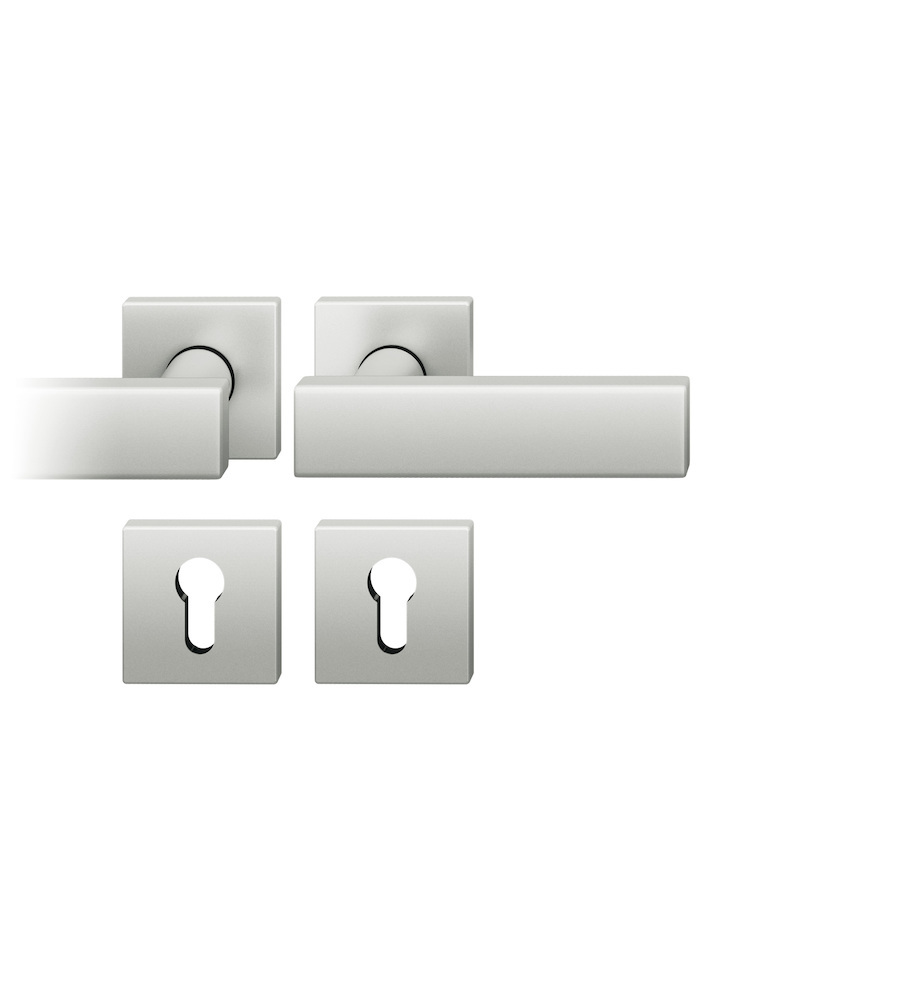 FSB Drückergarnitur mit Rosetten 12 1003, ASL, eckig, VK 8,5 mm, mit Nocken, Aluminium